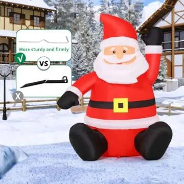 COMIN 4 FT Magical Christmas Inflatable Santa Decoration