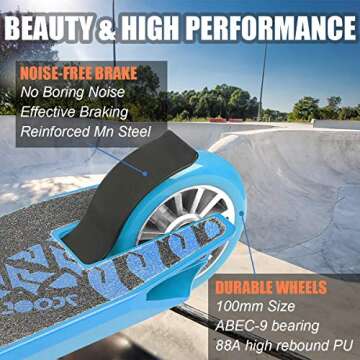 VOKUL S1 Pro Scooters - Beginner Stunt Scooter | Trick Scooter for Kids 7 Years and Up - Durable Freestlye Scooter for Boys and Grils - Nice Color,Durable