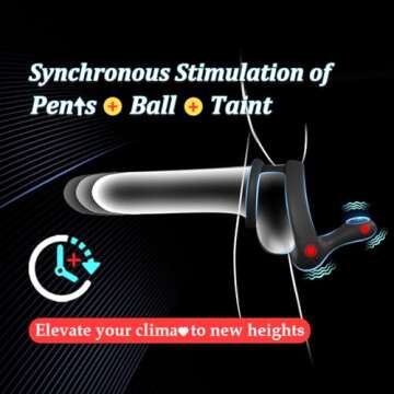 Vibrating Cock Ring Taint Stimulator, Silicone Pleasure Penis Ring Vibrator Couples Adult Sex Toys f...