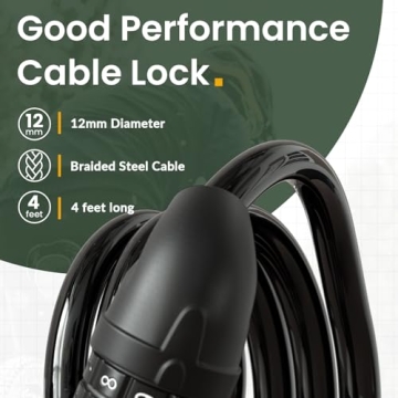 Titanker Bike Lock - Durable 4 Feet Cable with Resettable Lock