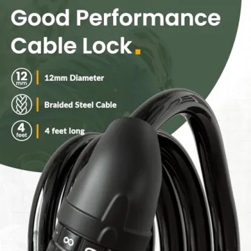 Titanker Bike Lock - Durable 4 Feet Cable with Resettable Lock