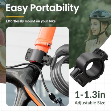 Titanker Bike Lock - Durable 4 Feet Cable with Resettable Lock