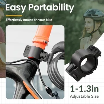 Titanker Bike Lock - Durable 4 Feet Cable with Resettable Lock
