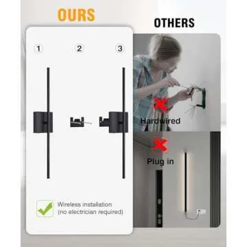 Battery Operated Wall Sconce with Remote Control Set of Two