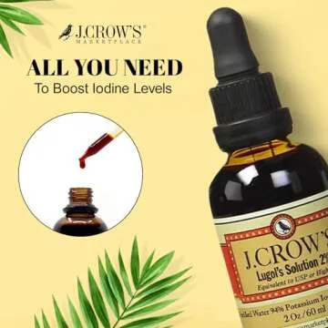 J.CROW'S® Lugol's Iodine 2% Solution for Thyroid Health