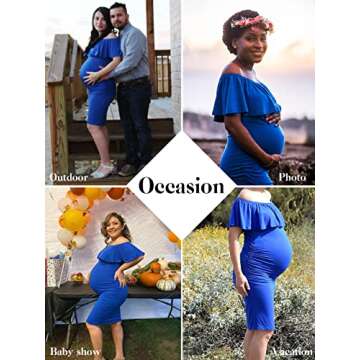 Jezero Women's Off Shoulder Maternity Dress for Baby Shower