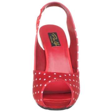 Pleaser Women's Cutiepie-03/R Platform Sandal,Red Polka Dot,7 M US