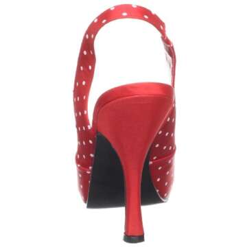 Pleaser Women's Cutiepie-03/R Platform Sandal,Red Polka Dot,7 M US