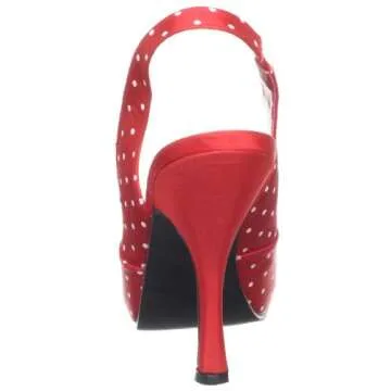 Pleaser Women's Cutiepie-03/R Platform Sandal,Red Polka Dot,7 M US