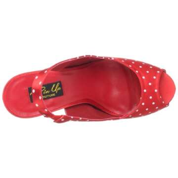 Pleaser Women's Cutiepie-03/R Platform Sandal,Red Polka Dot,7 M US
