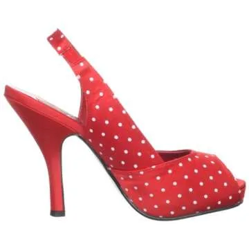 Pleaser Women's Cutiepie-03/R Platform Sandal,Red Polka Dot,7 M US
