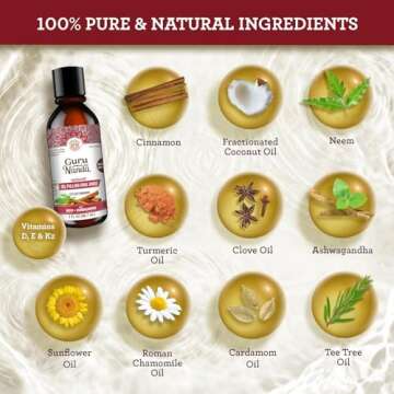 GuruNanda Ashwagandha Oil Pulling with Neem, & Pure Essential Oils Travel Size (3 Fl Oz) - Ayurveda-Inspired Formula for Daily Oral Care - Alcohol & Fluoride Free