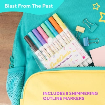 DoodleDazzles Shimmer Markers Set - Metallic Pens for All Ages