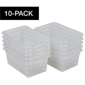 ECR4Kids Scoop-Front Storage Bins, Easy-to-Grip Design for Classroom Cubbies, Multipurpose Plastic S...