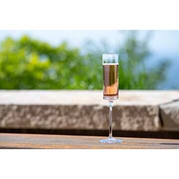 Aspen & Birch Champagne Flutes - Modern Clear Crystal Glasses