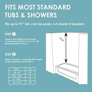 Zenna Home Shower Tension Pole Caddy - Rust Resistant Finish