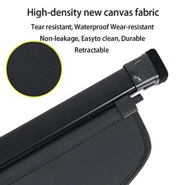 Viwinka RAV4 Cargo Cover Compatible with 2019 2020 2021 2022 Toyota Rav4 Accessories Retractable Trunk Security Cover Shielding Shade (Black/Canvas)
