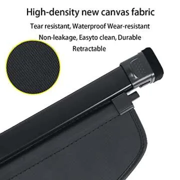 Viwinka RAV4 Cargo Cover Compatible with 2019 2020 2021 2022 Toyota Rav4 Accessories Retractable Trunk Security Cover Shielding Shade (Black/Canvas)