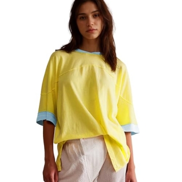 Songling Women’s 3/4 Sleeve Oversized Cotton Summer Tee Shirt – Trendy & Casual