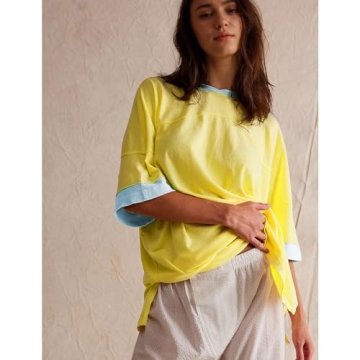 Songling Women's Oversized Cotton Summer Tee Shirt