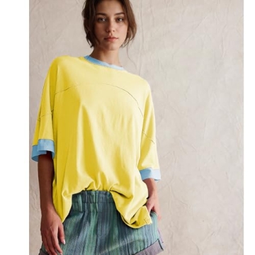Songling Women's Oversized Cotton Summer Tee Shirt