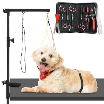 Modern Innovations Dog Grooming Arm, 12-Piece Dog Grooming Table Arm with Clamp & Tool Kit, Harness ...