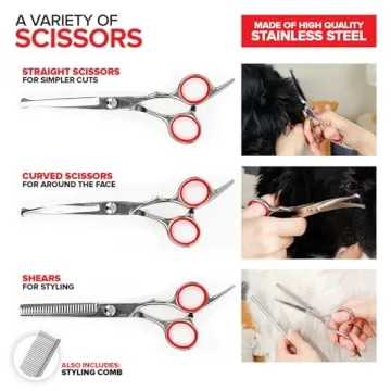 12-Piece Dog Grooming Kit with Adjustable Arm for Home