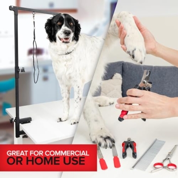 12-Piece Dog Grooming Kit with Adjustable Arm for Home