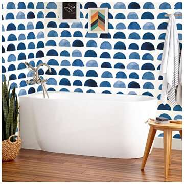 HAOKHOME Peel and Stick Watercolor Wallpaper, 17.7" x 9.8'