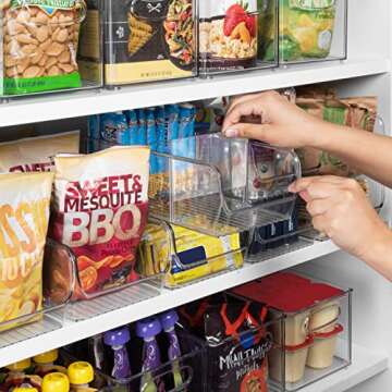 ClearSpace Plastic Pantry/Refrigerator Organization and Storage Bins with Dividers – Perfect Fridge Organizer, Kitchen Cabinet Organizers