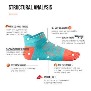 AONIJIE High Performance Five Finger Athletic Socks