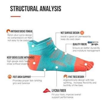 AONIJIE High Performance Five Finger Athletic Socks