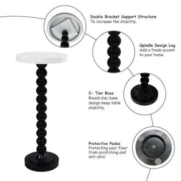 Chic COZAYH Pedestal Small End Table for Modern Spaces