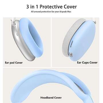 Stylish 3 in 1 Silicone Case Cover for AirPods Max