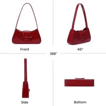 Red Burgundy Bow Purse Stylish Leather Hobo Handbag
