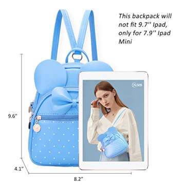 KL928 Girls Bowknot Polka Dot Cute Mini Backpack Small Daypacks Convertible Shoulder Bag Purse for W...