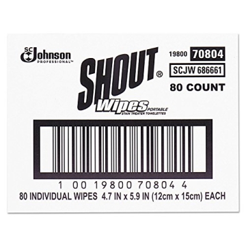 Shout Instant Stain Remover Wipes, 80 Packets for Quick Clean-up
