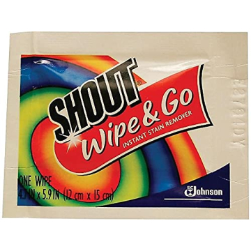 Shout Instant Stain Remover Wipes, 80 Packets for Quick Clean-up