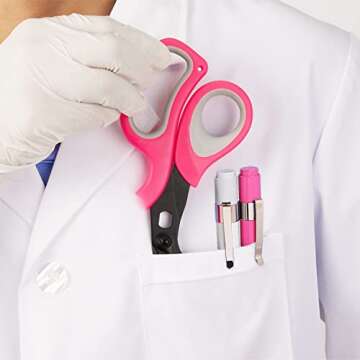 MEUUT 3 Pack Penlight & Medical Scissors- One 8 Inches Patented Trauma Shears Two LED Pen light with...