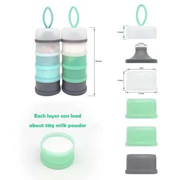 LADISO Portable Baby Formula Dispenser - Non-Spill Container