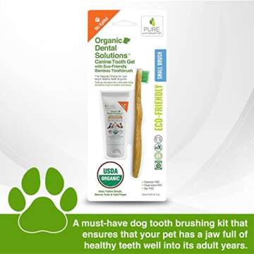 Pure and Natural Pet Organic Dental Solutions USDA Certified Organic Small Kit (.8 oz Canine Tooth G...