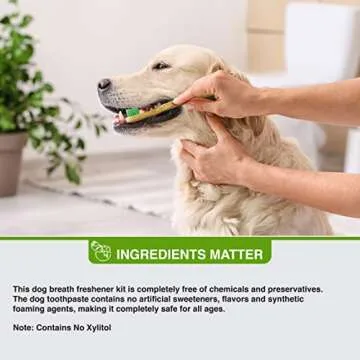 Pure and Natural Pet Organic Dental Solutions USDA Certified Organic Small Kit (.8 oz Canine Tooth Gel with Eco-Friendly Bamboo Toothbrush).