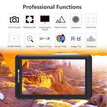 FEELWORLD F6 On Camera Monitor Bundle 6 Inch Video Assit Monitor,4K HDMI Filed Monitor with with All Waveform,3D Lut Load (Include Battery，Micro&Mini hdmi Cords，Carry Case