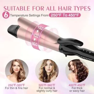 MiroPure Curling Iron, 1 1/2 Inch Hair Curling Iron with Ceramic Coating, Professional Curling Wand,...