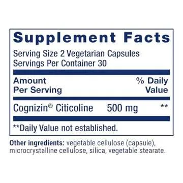 Life Extension Citicoline for Brain Health and Focus