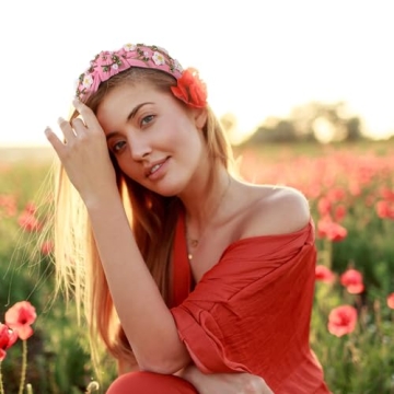 NVENF Rattan Flower Headbands for Women Colorful Summer Headbands Rhienstone Crystal Knotted Headband Raffia Ball Hairbands Summer Hair Accessories Gifts (Beaded Flower A)