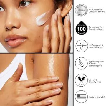 Untoxicated Moisturizing Lotion - Daily Face Moisturizer & Body Lotion for Sensitive Skin - Ceramides & Hyaluronic Acid - No Common Irritants - Non-Comedogenic - Oil-Free - Fragrance Free - 10 Ounce