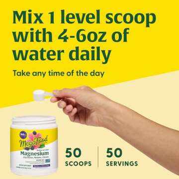 MegaFood Relax + Calm Magnesium Powder - Highly Absorbable Magnesium Glycinate, Magnesium Citrate & Magnesium Malate - Without 9 Food Allergens - Blackberry Hibiscus Oasis - 7.05 Oz (50 Servings)