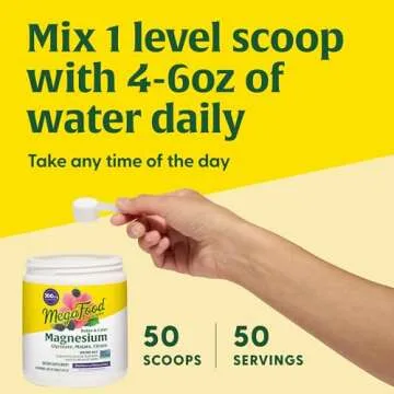 MegaFood Relax + Calm Magnesium Powder - Highly Absorbable Magnesium Glycinate, Magnesium Citrate & Magnesium Malate - Without 9 Food Allergens - Blackberry Hibiscus Oasis - 7.05 Oz (50 Servings)