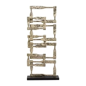 Sagebrook Home Aluminum Sculptures Stacking Squares Accent Piece - 23" Gold Decorative Art for Home ...